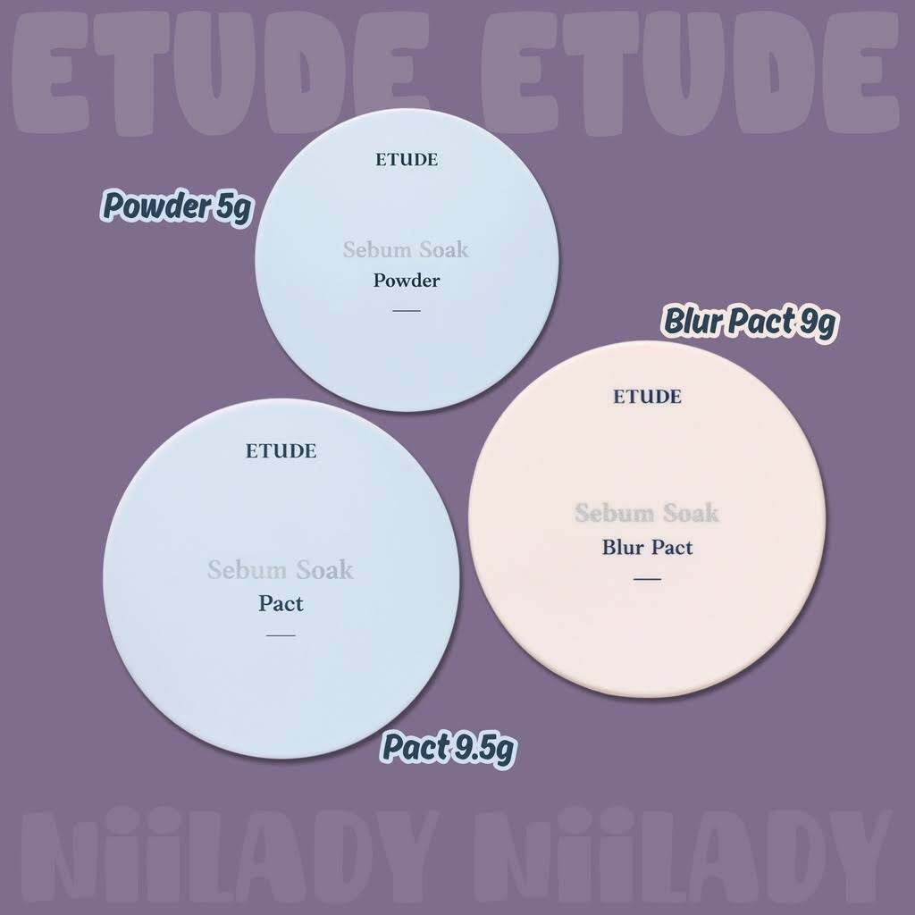 (HSD 10/2026) Phấn phủ Etude Sebum Soak Powder / Pact / Zero Sebum Powder