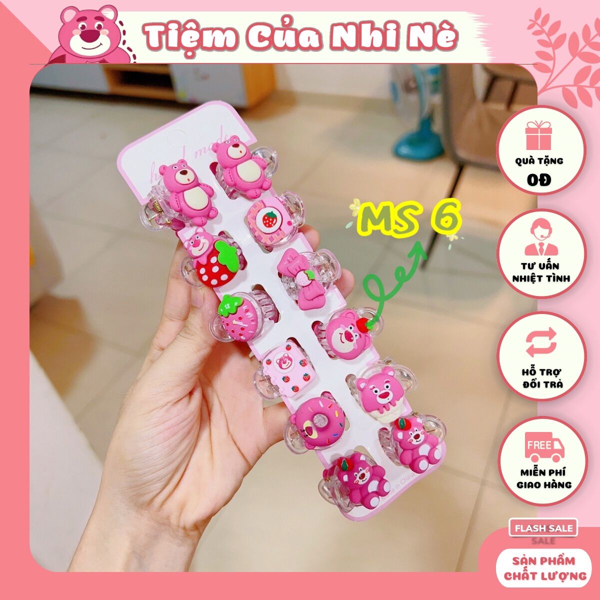 KẸP TÓC CÀNG CUA MINI GẤU DÂU LOTSO