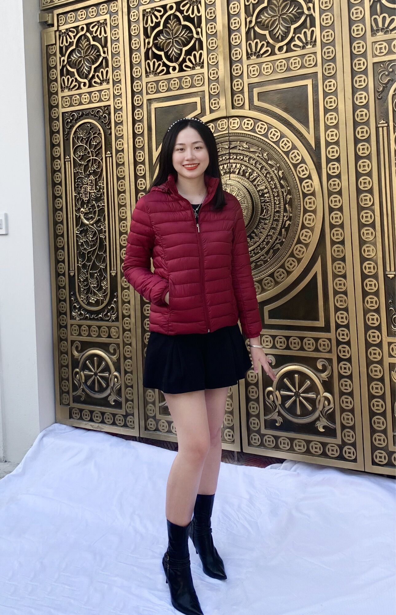 Áo phao nữ siêu ấm hàng nhà máy có mũ tháo được