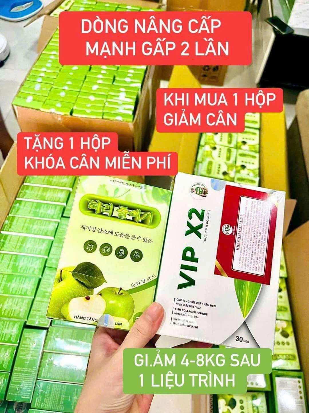  Giảm cân Tiến Hạnh Vip X2 tặng kèm khoá cân  Liệu trình 30ngày 