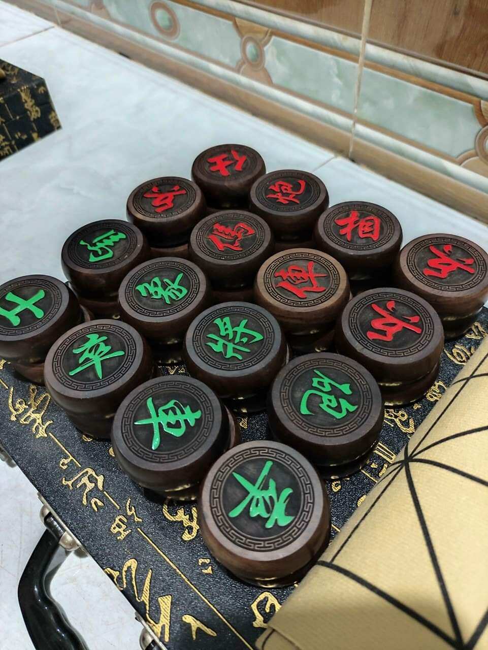 bộ quân cờ gỗ mun 4cm