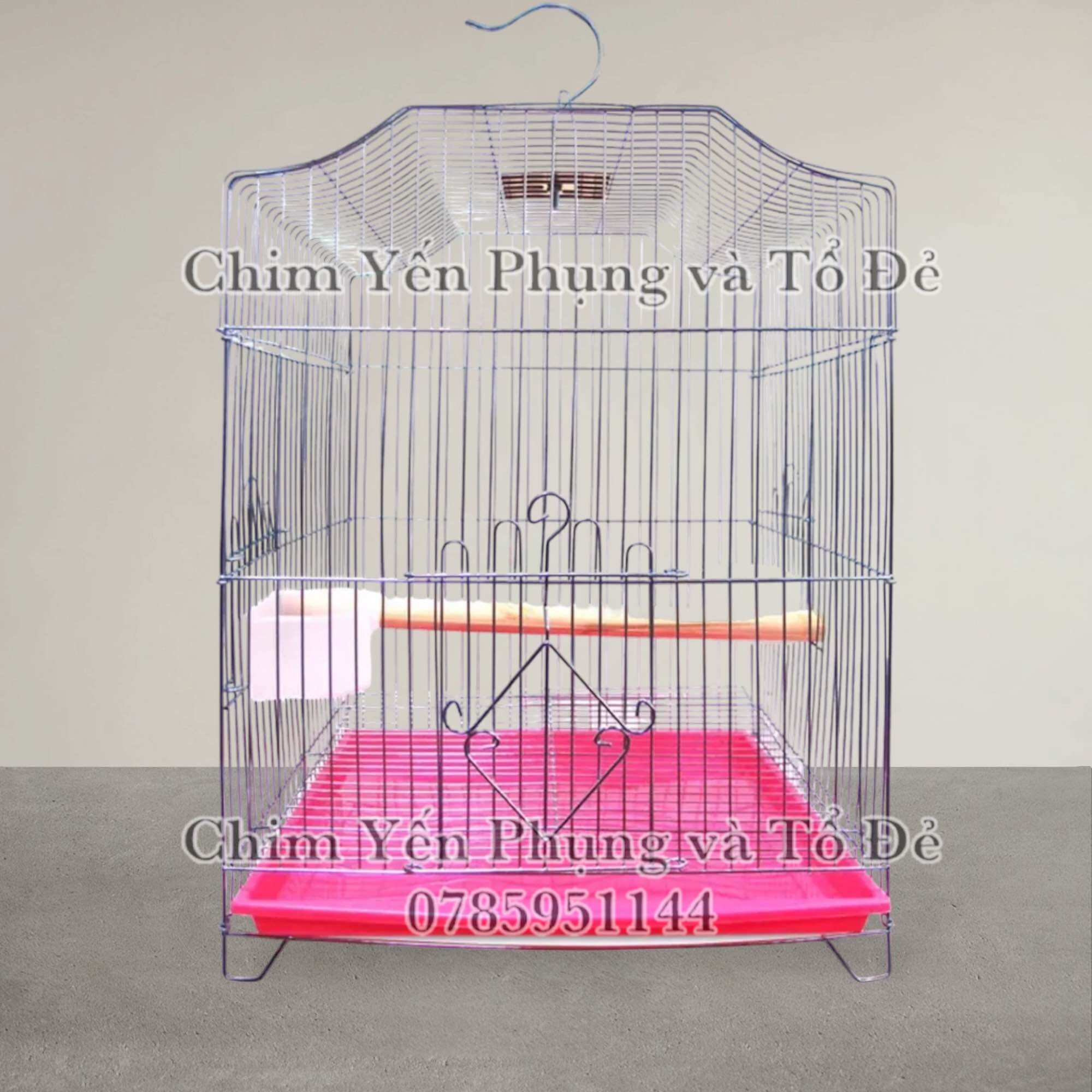Lồng chim sơn tĩnh điện (đủ phụ kiện: Móc treo, cầu đứng, máng ăn) [Sg giao hoả tốc 2h] Lồng xi inox 402.