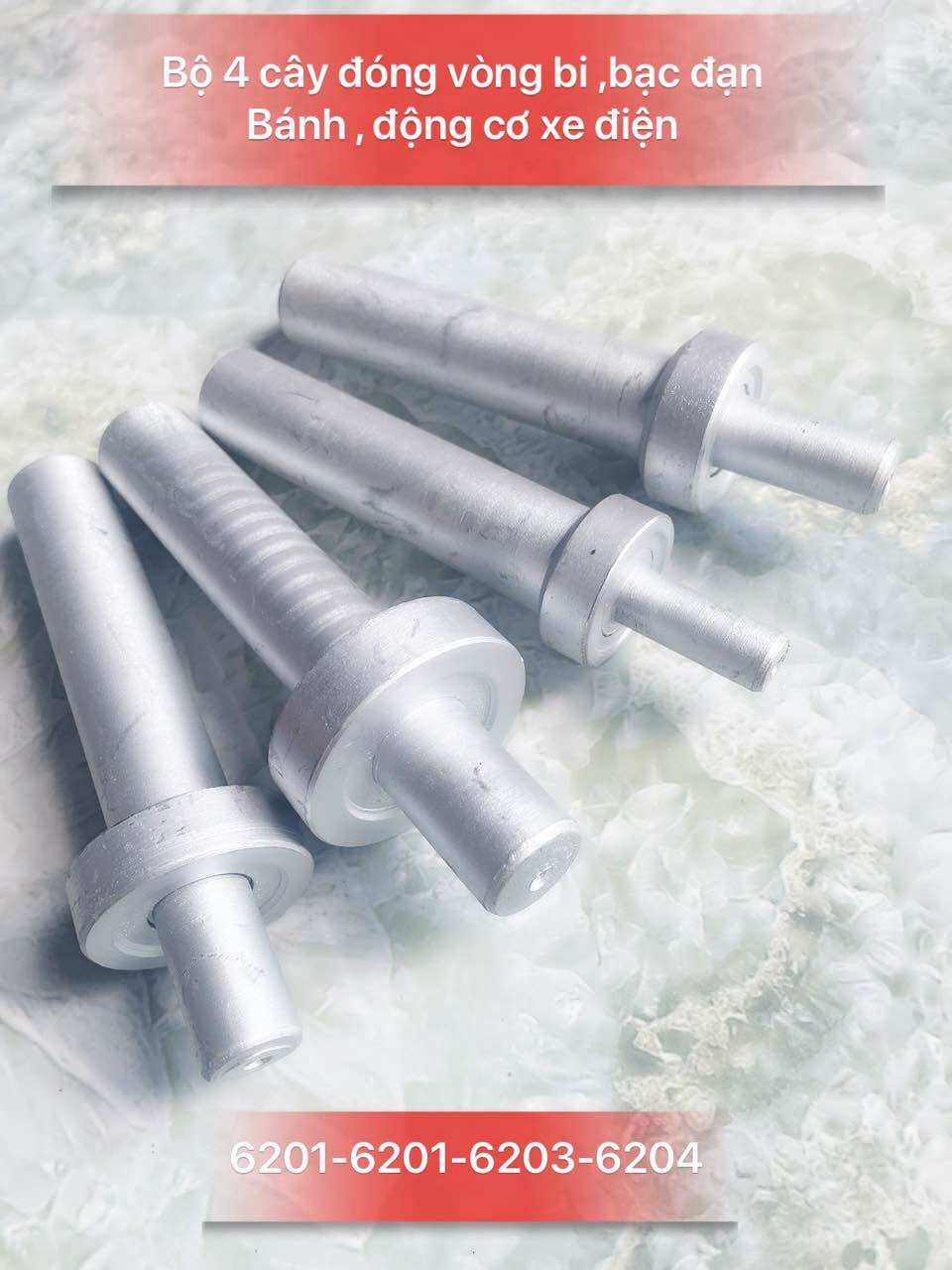 Bộ 4 cây đóng vòng bi , bạc đạn bánh và động cơ xe điện