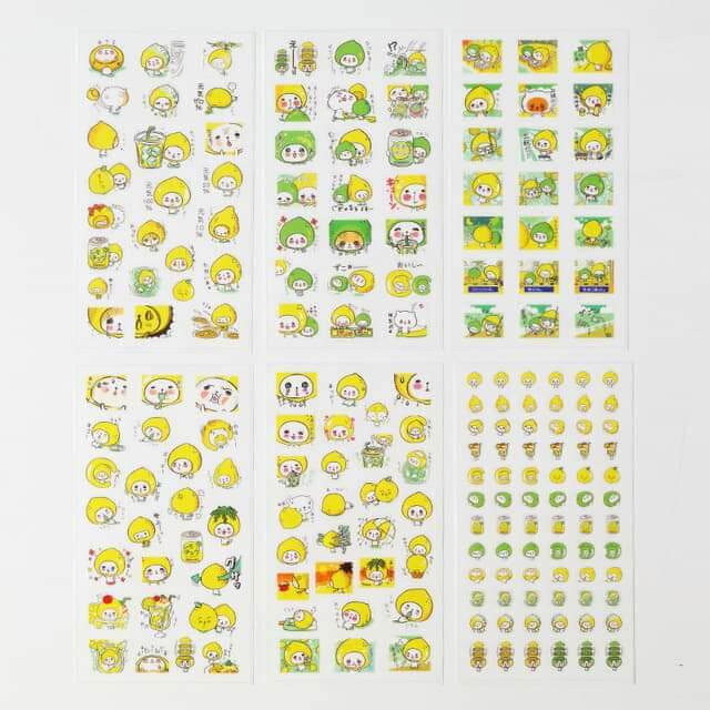 Set 6 tấm sticker dán bé chanh