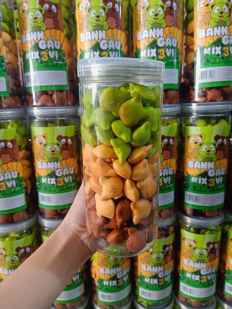 BÁNH GẤU MIX 3 VỊ HŨ 420G