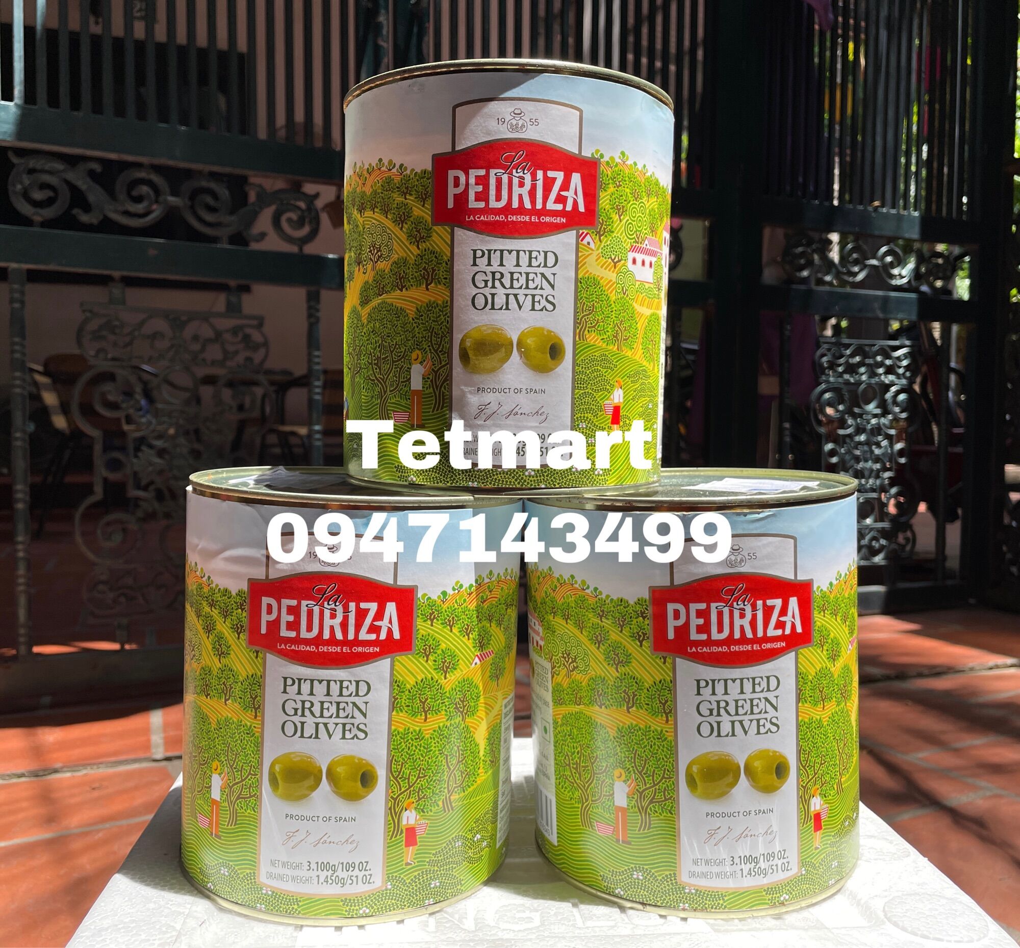 Quả oliu xanh tách hạt 3kg La Pedriza