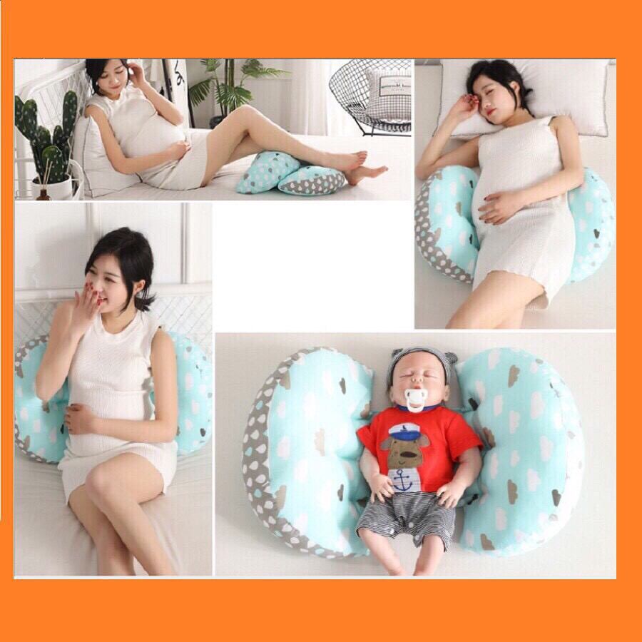 Gối bà bầu,gối đa năng, bông nhiều không bị xẹp bông
