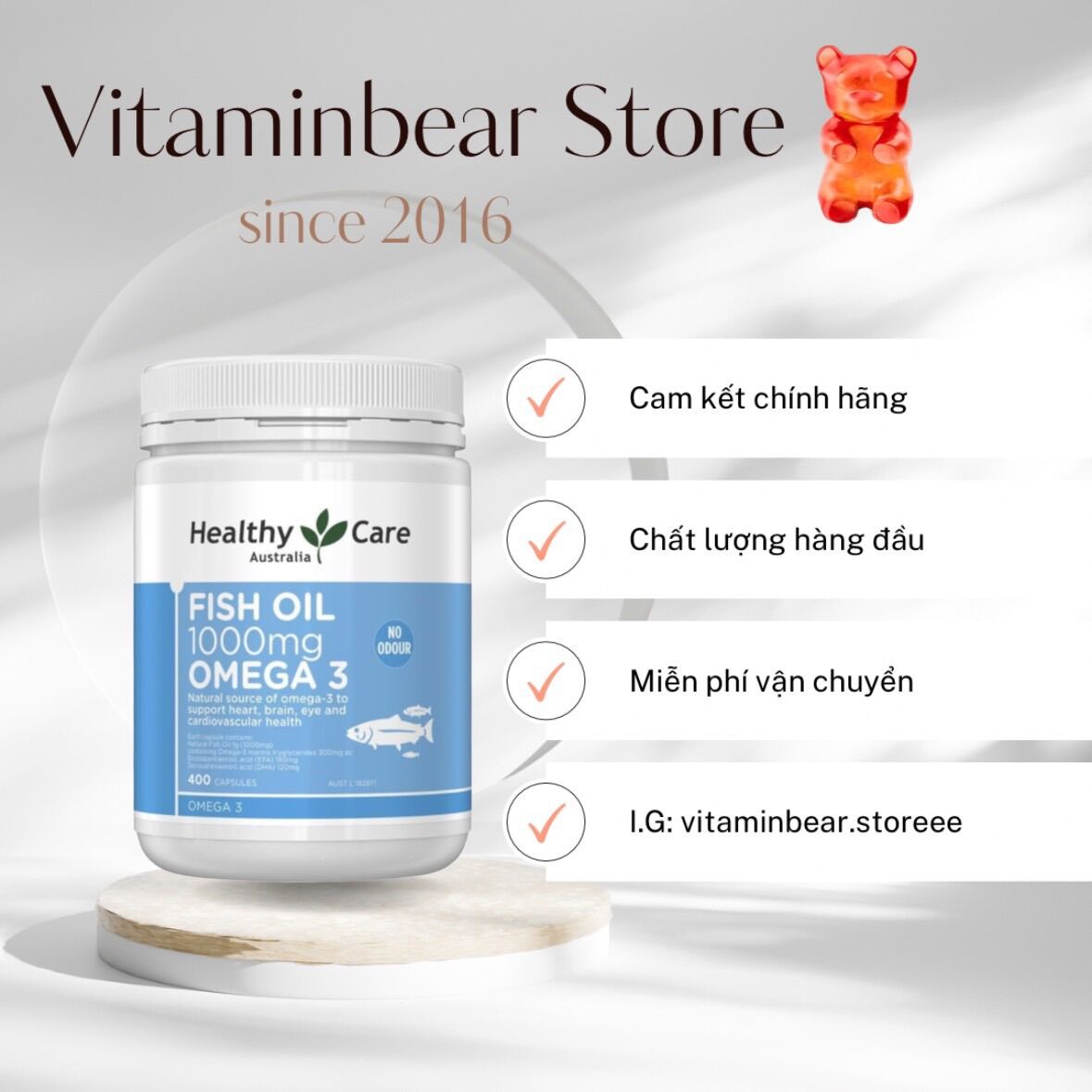 Dầu cá Healthycare hộp 400viên