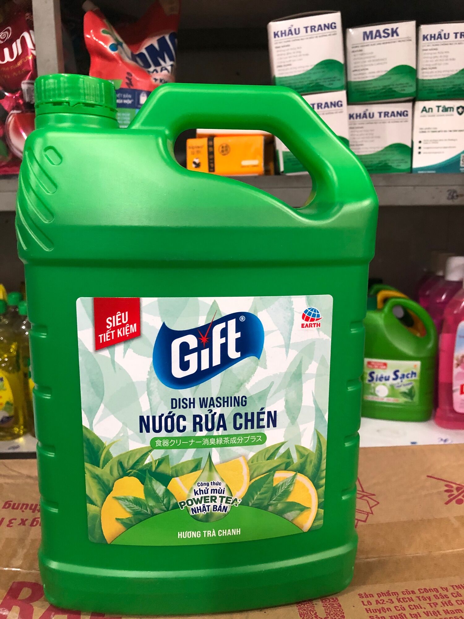 Nước rửa chén Gift hương trà chanh can 3,8kg