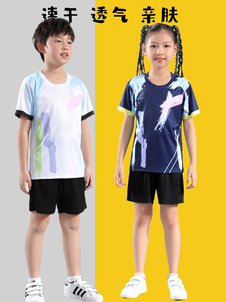 Trang Phục Cầu Lông Quần Đùi Bé Trai Nhanh Khô Trẻ Em Nữ Bộ Đồ Thi Đấu Luyện Tập Bóng Bàn Mẫu Mỏng Thể Thao Tay Ngắn Bé Gái