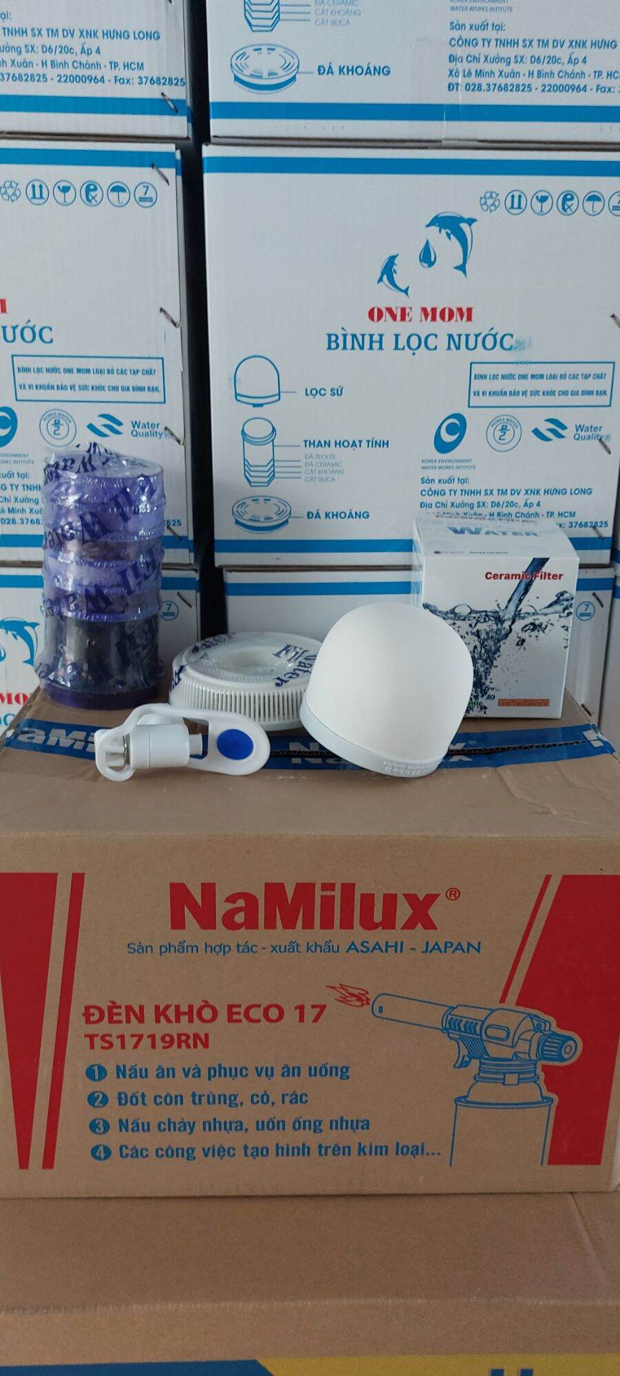 Bộ linh kiện lọc nước hàn quốc ( sứ vỏ trắng, vòi chống gãy)