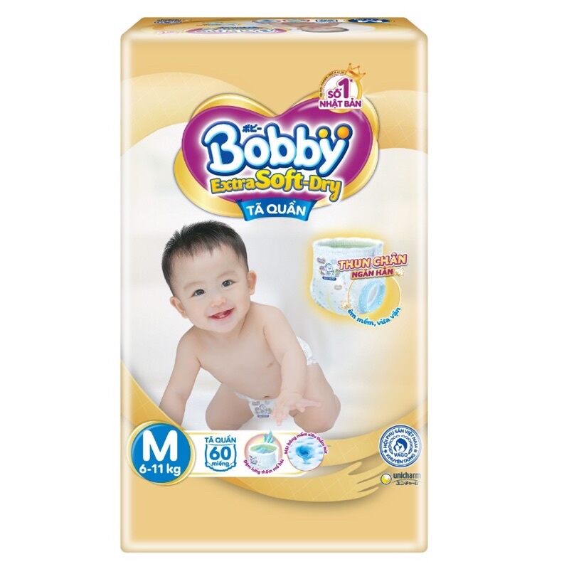 Tã quần bobby extra soft dry m60