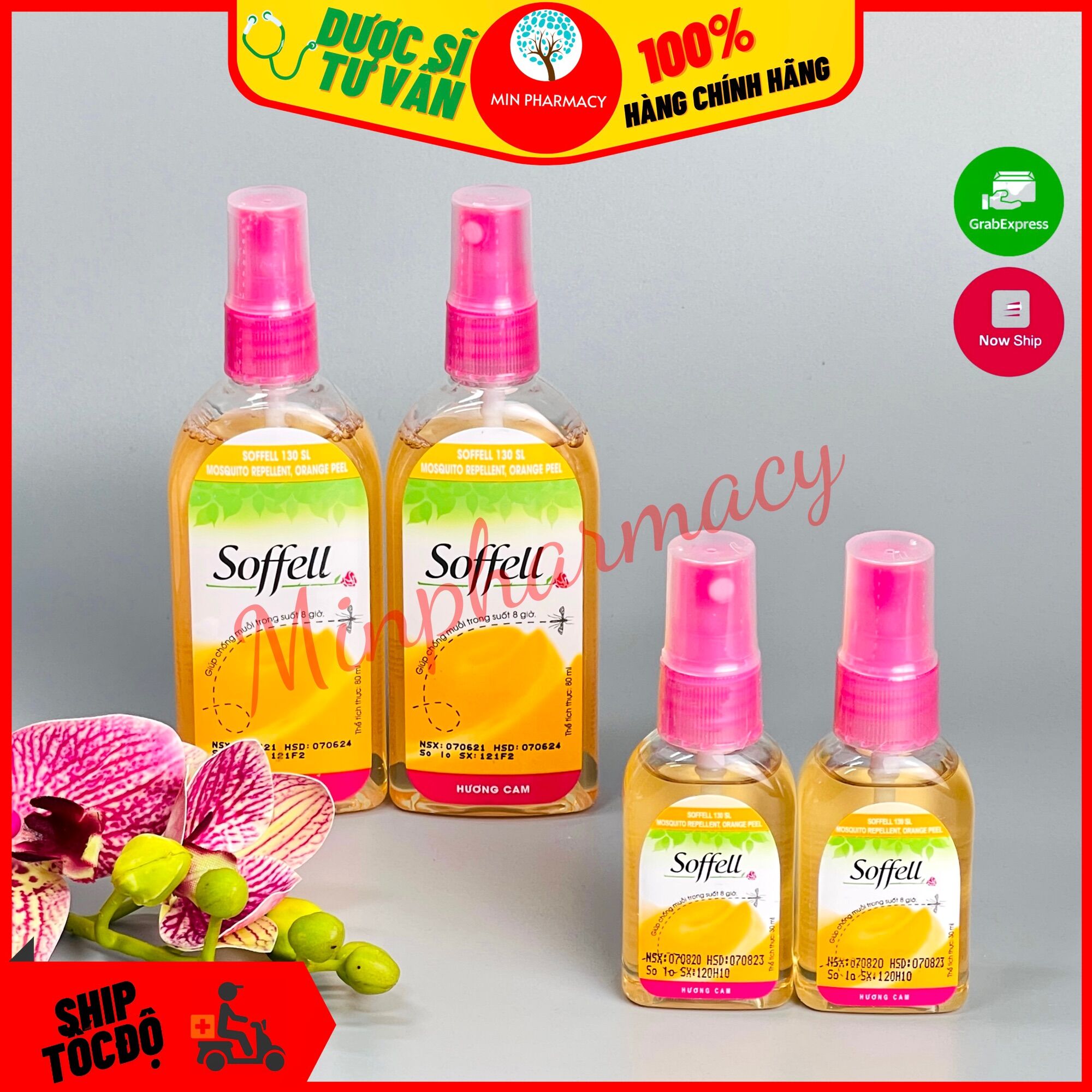 Xịt chống muỗi SOFFELL dạng phun sương cam - Minhealthcare