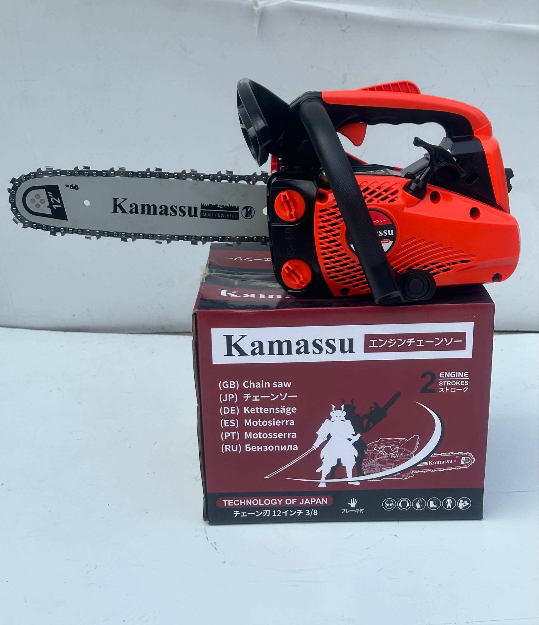 Máy cưa xích chạy xăng tay cụt Kamassu mini cầm tay 25cc máy cưa xích cưa gỗ