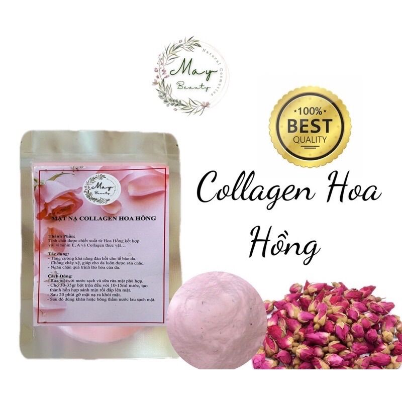 Bột Mặt Nạ Collagen Cánh Hoa Hồng cao cấp dạng dẻo thạch 1kg Organic