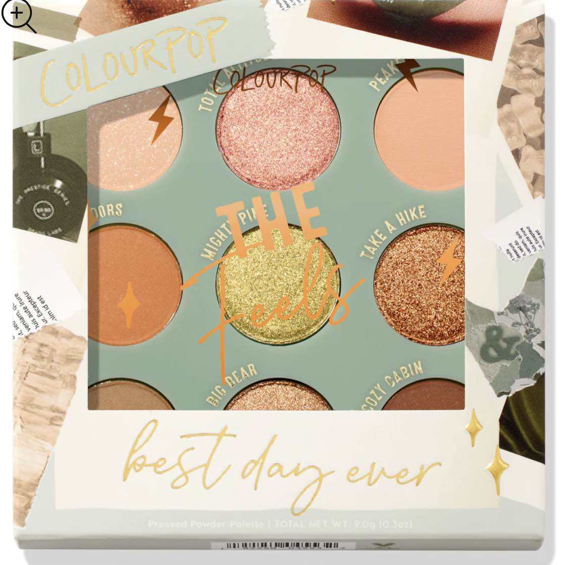 Bảng màu mắt phấn mắt Colourpop the feels eyeshadow palette colourpop colorpop the feels siêu xinh tông nâu cam xanh ấm. 