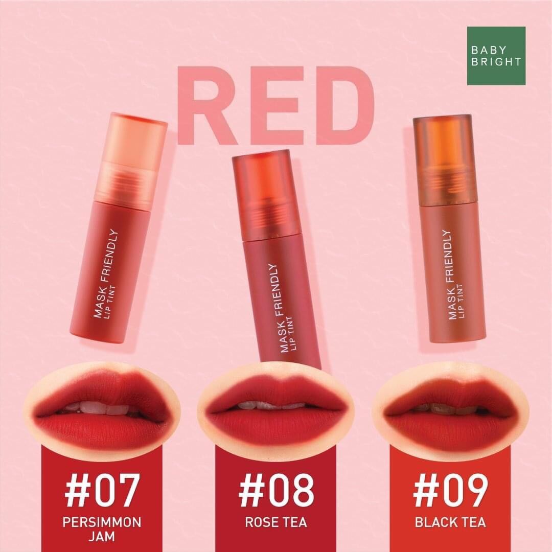 [Full màu] Son Tint Lì Baby Bright Mask Friendly Lip Tint