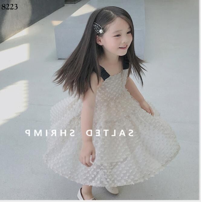 Đầm 2 dây công chúa xoè bồng bé gái