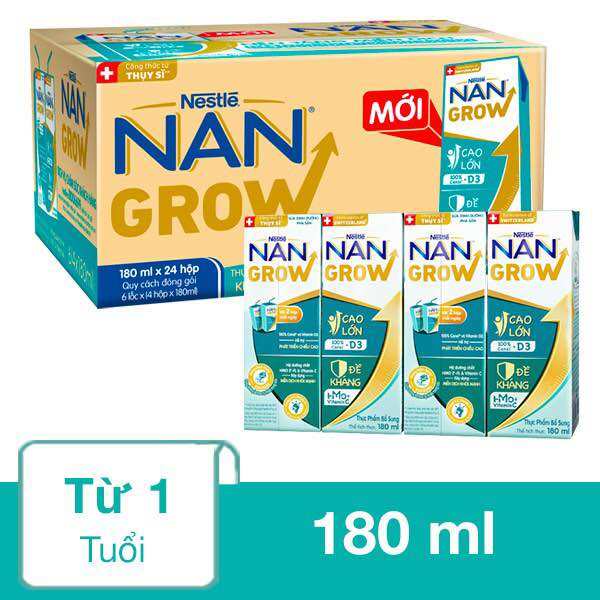 Thùng 24 hộp sữa pha sẵn Nan Optipro grow 180ml