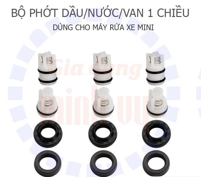 Bộ phớt đầu nước,phớt dầu,van 1 chiều dành cho máy rửa xe gia đình