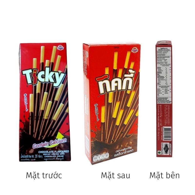 COMBO 4 HỘP BÁNH QUE TICKY PHỦ SOCOLA/DÂU/SỮA(NGẪU NHIÊN)
