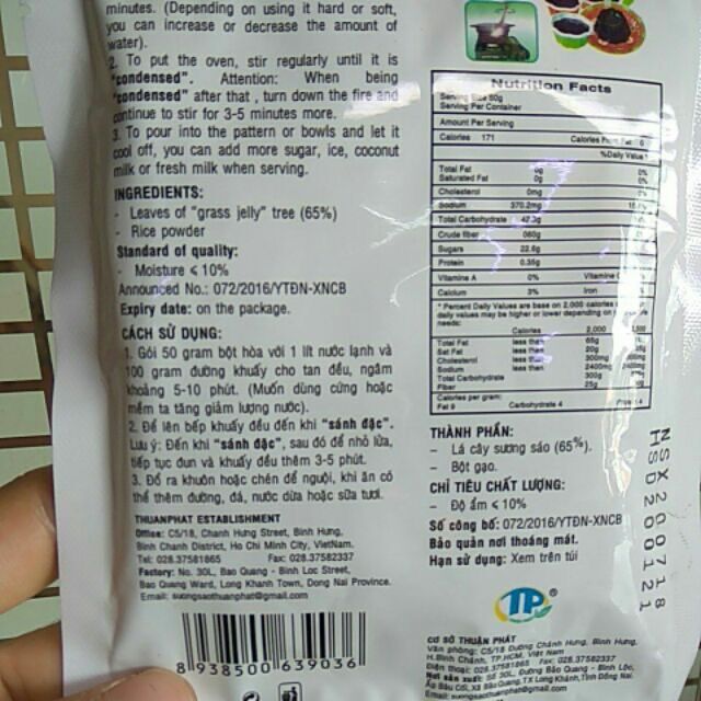 Sương sáo đen Thuận Phát gói nhỏ 50 gram