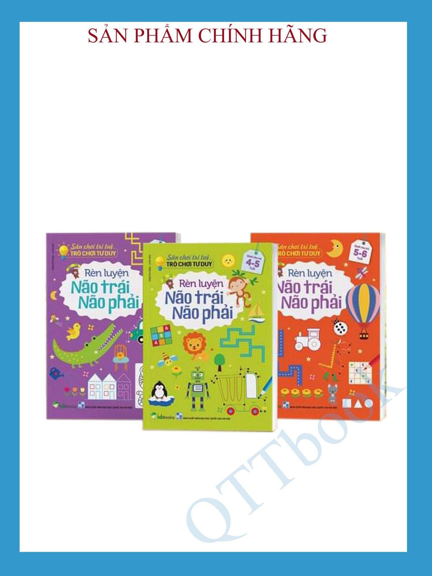 Sách - combo 3 quyển rèn luyện não trái não phải cho trẻ 3-4; 4-5; 5-6 tuổi