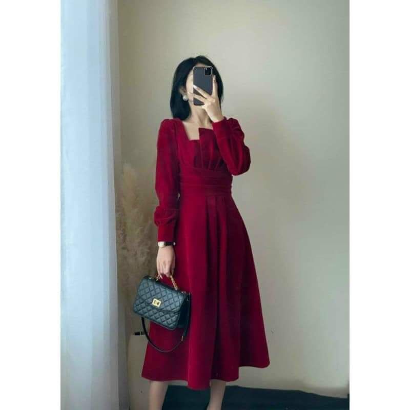 60-90kg Bigsize ĐẦM TIỂU THƯ XẾP LI D781