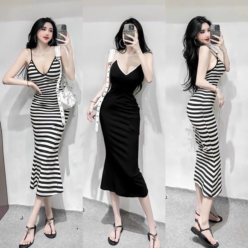 Đầm hai dây ôm body fom dài dctim9