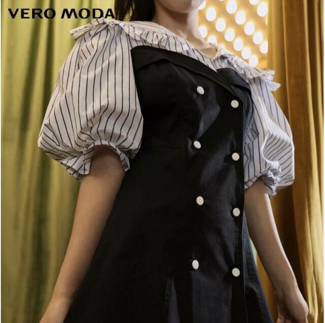 [Size S-M] Vero Moda Đầm denim phối tay phồng newtag