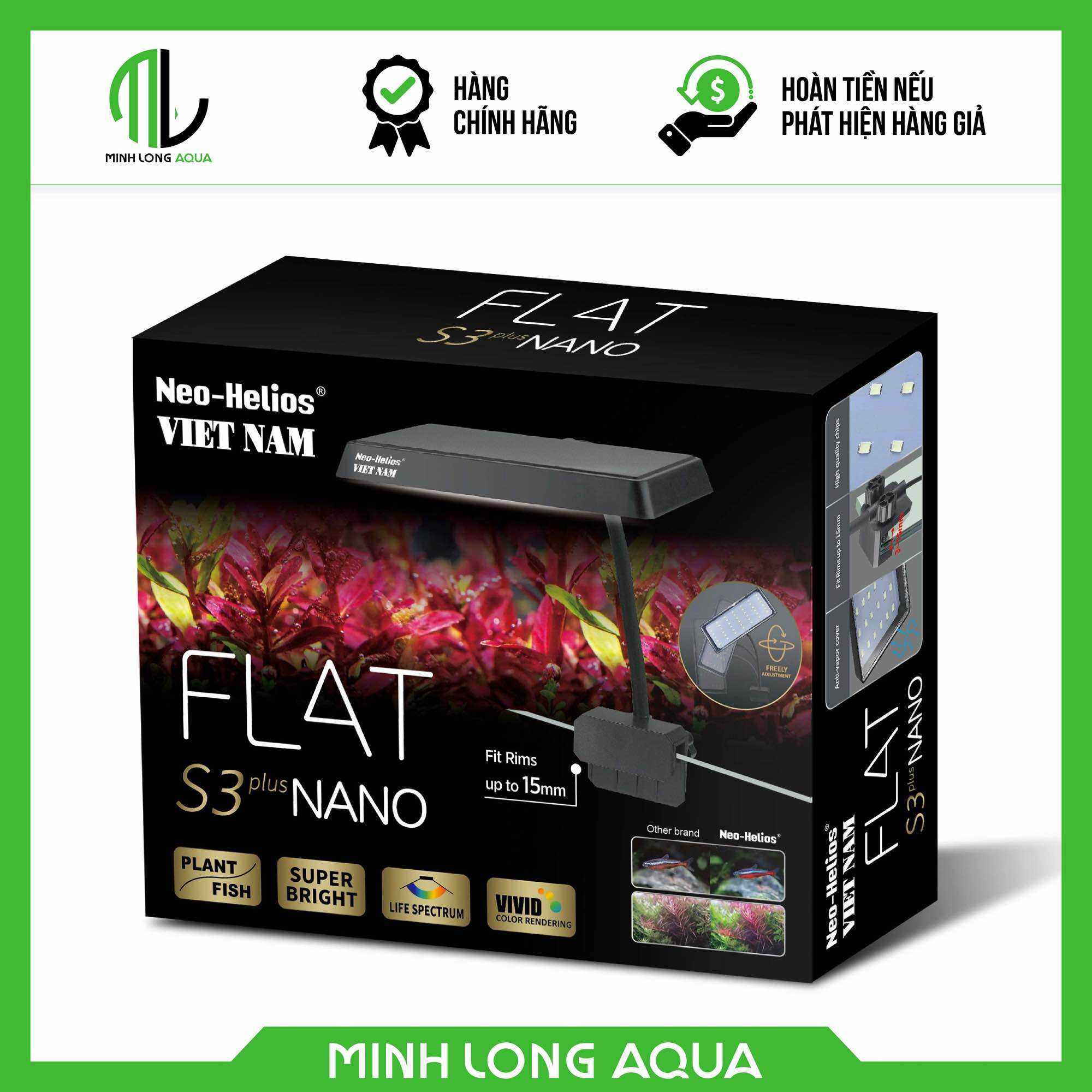 Đèn Neo Helios Flat S3 Plus RGB 3in1 đỏ cá không đỏ nước