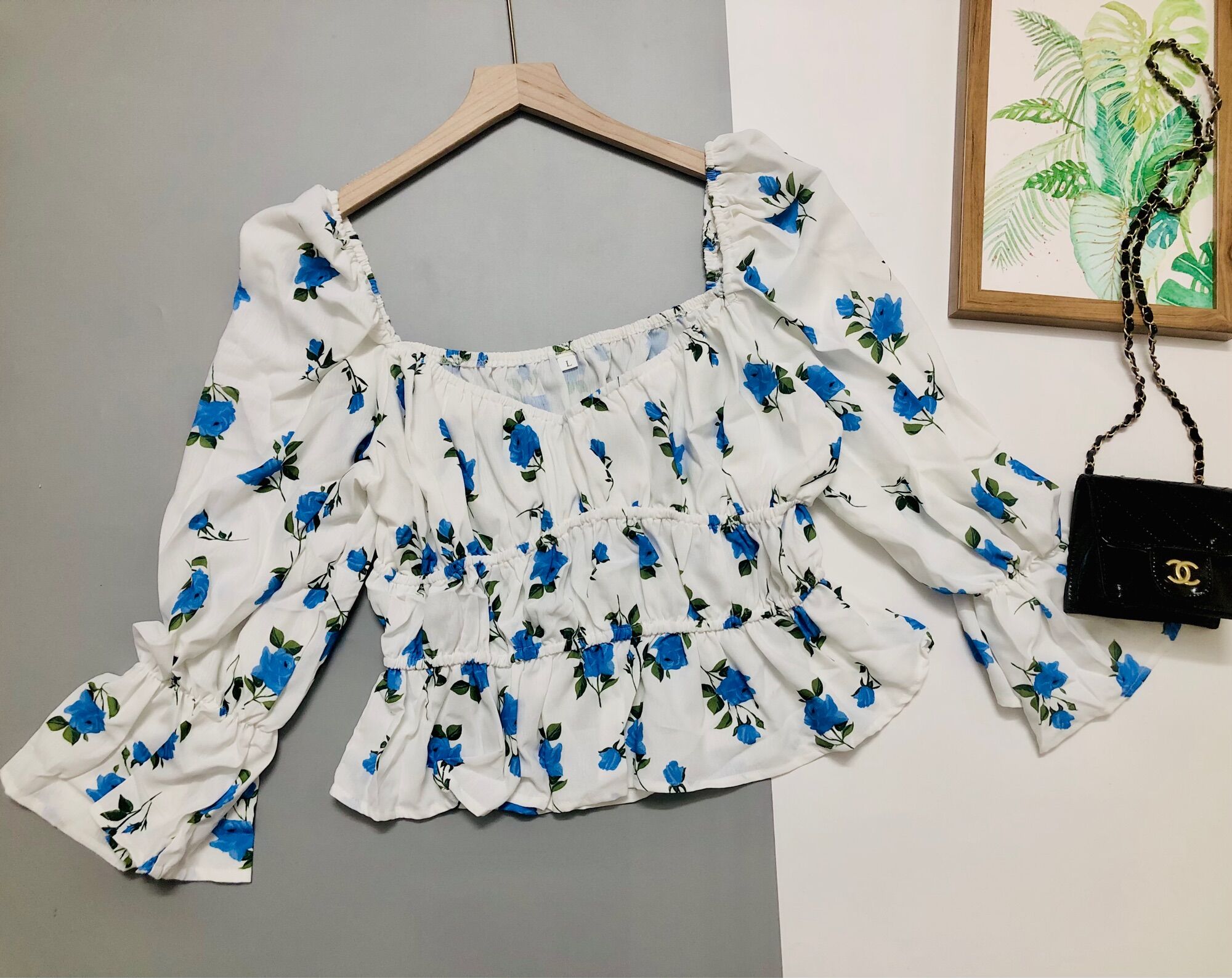 BIGSIZE Áo peplum hoa lụa mềm 60-80kg