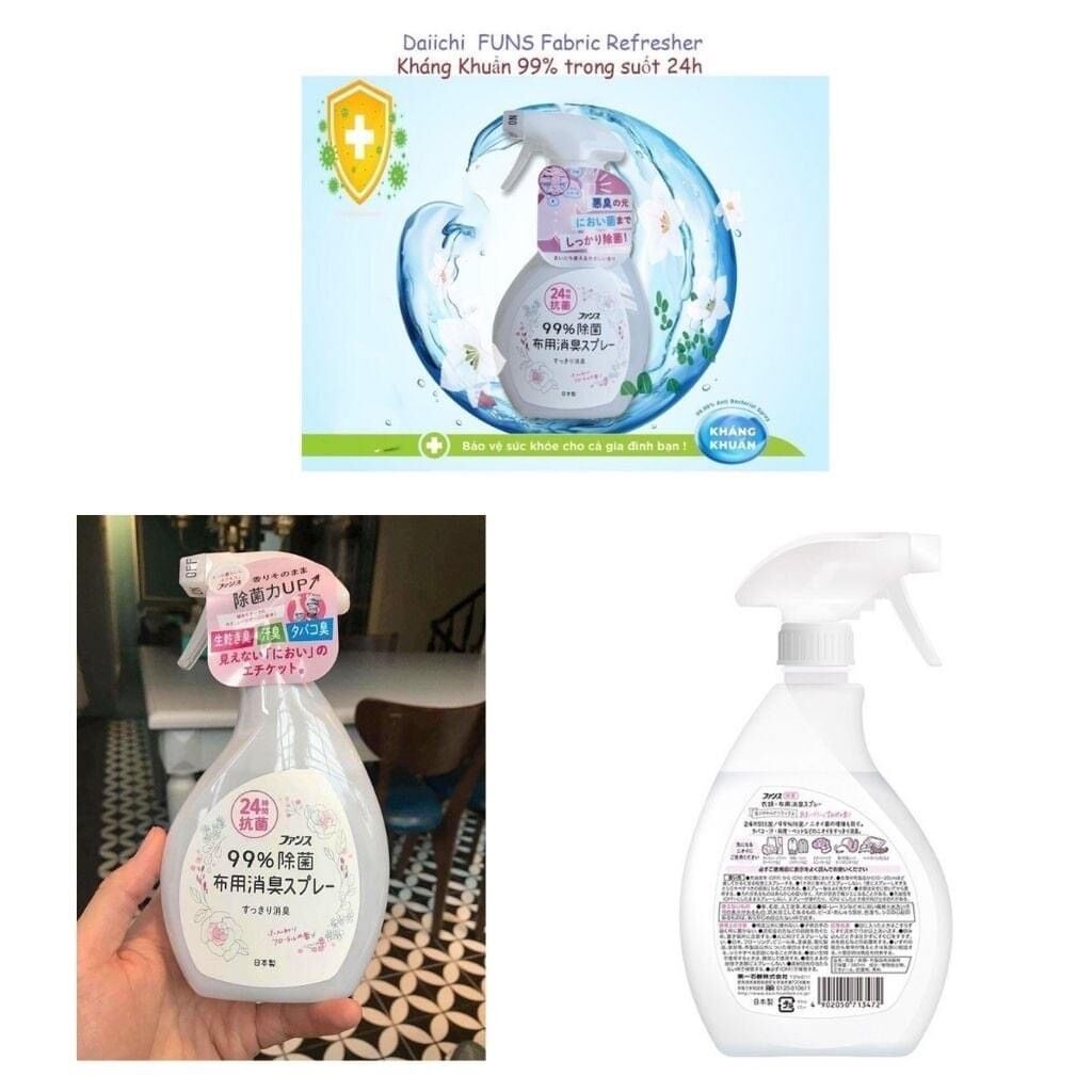Xịt thơm và kháng khuẩn quần áo hương việt quất 380ml