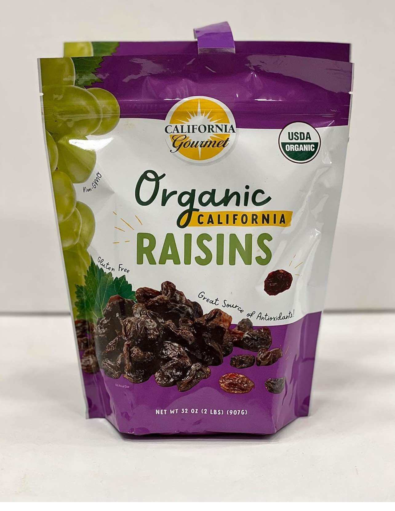 Nho khô hữu cơ California Gourmet Organic Raisins 907g của Mỹ.