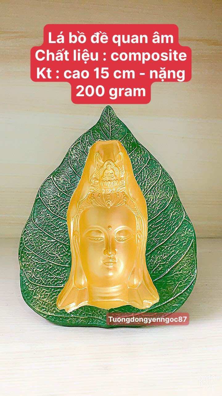 Lá bồ đề hình phật bà quan âm 3D