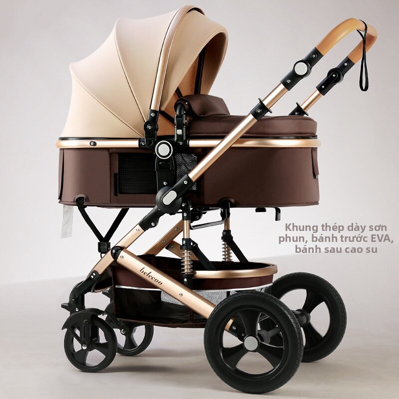 High View Bidirectional Folding Lightweight and Portable Independent Shock Absorption Baby Stroller - 9