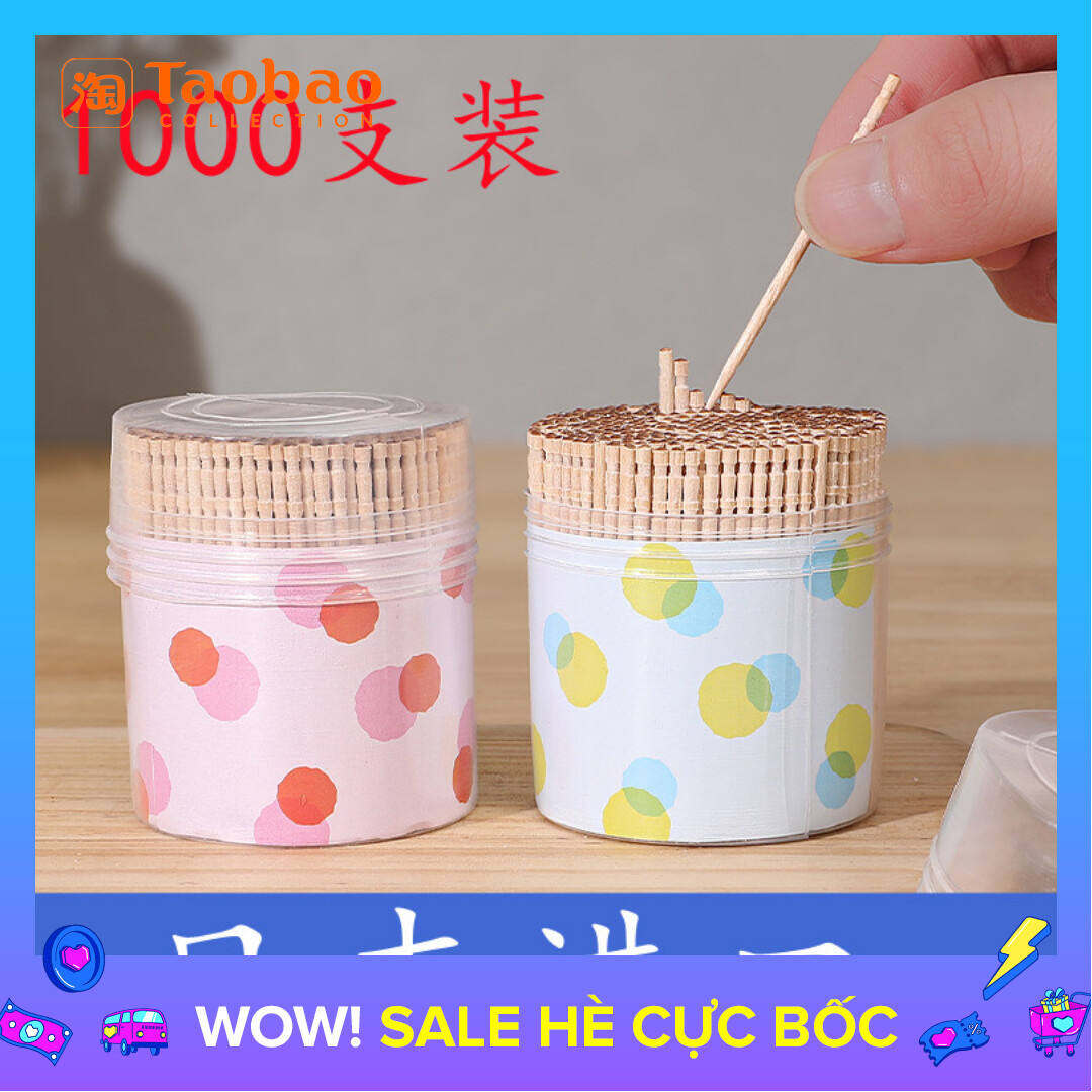 Tăm Gỗ MARUKI Nhập Khẩu Nhật Bản 1000 Chiếc Tăm Dùng Một Lần Tăm Xỉa Răng Nhỏ Tiện Mang Theo Tăm Xỉa Răng Gia Dụng 2 Hộp