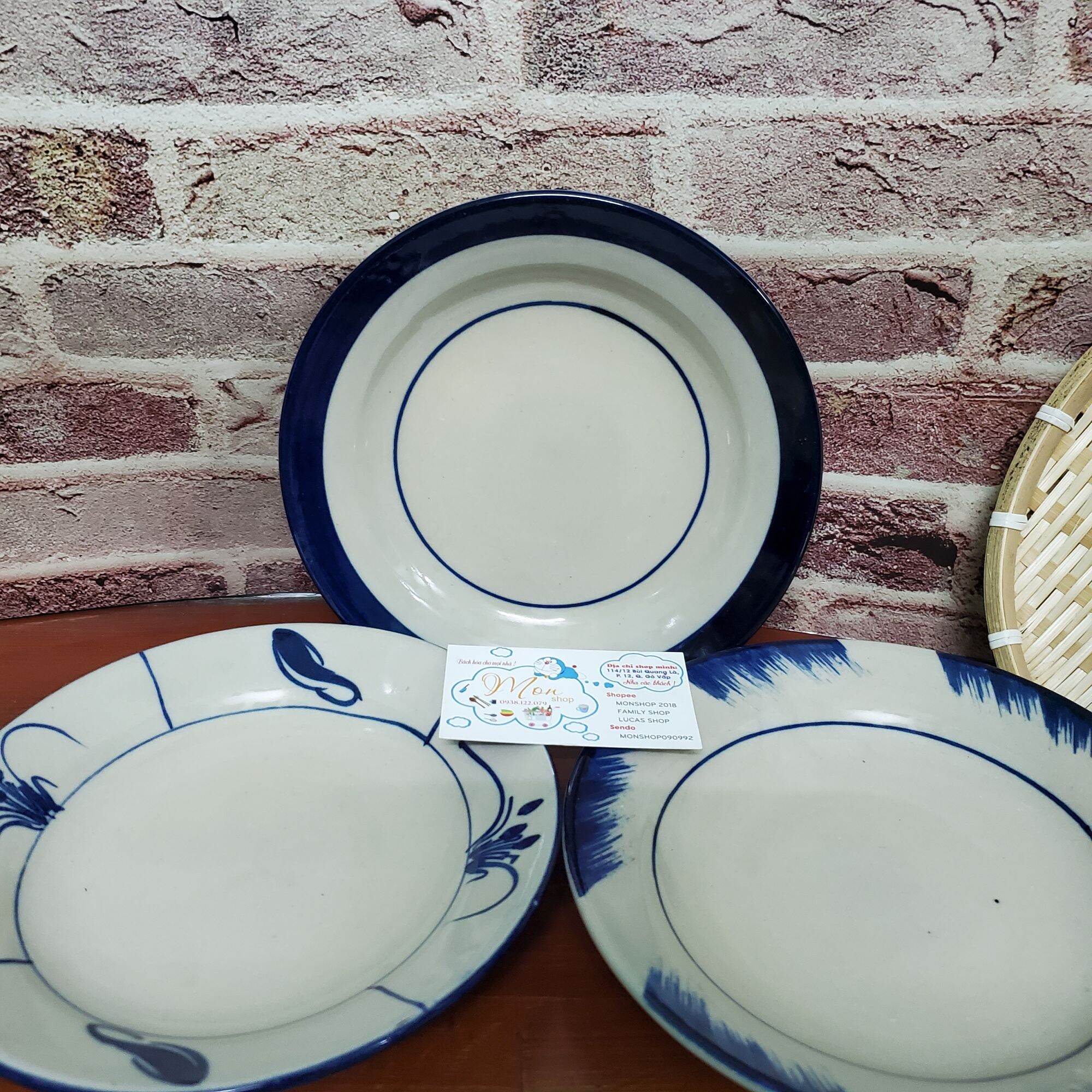 COMBO 2c DĨA GỐM MẪU XƯA CAO CẤP (size 20) MS*042