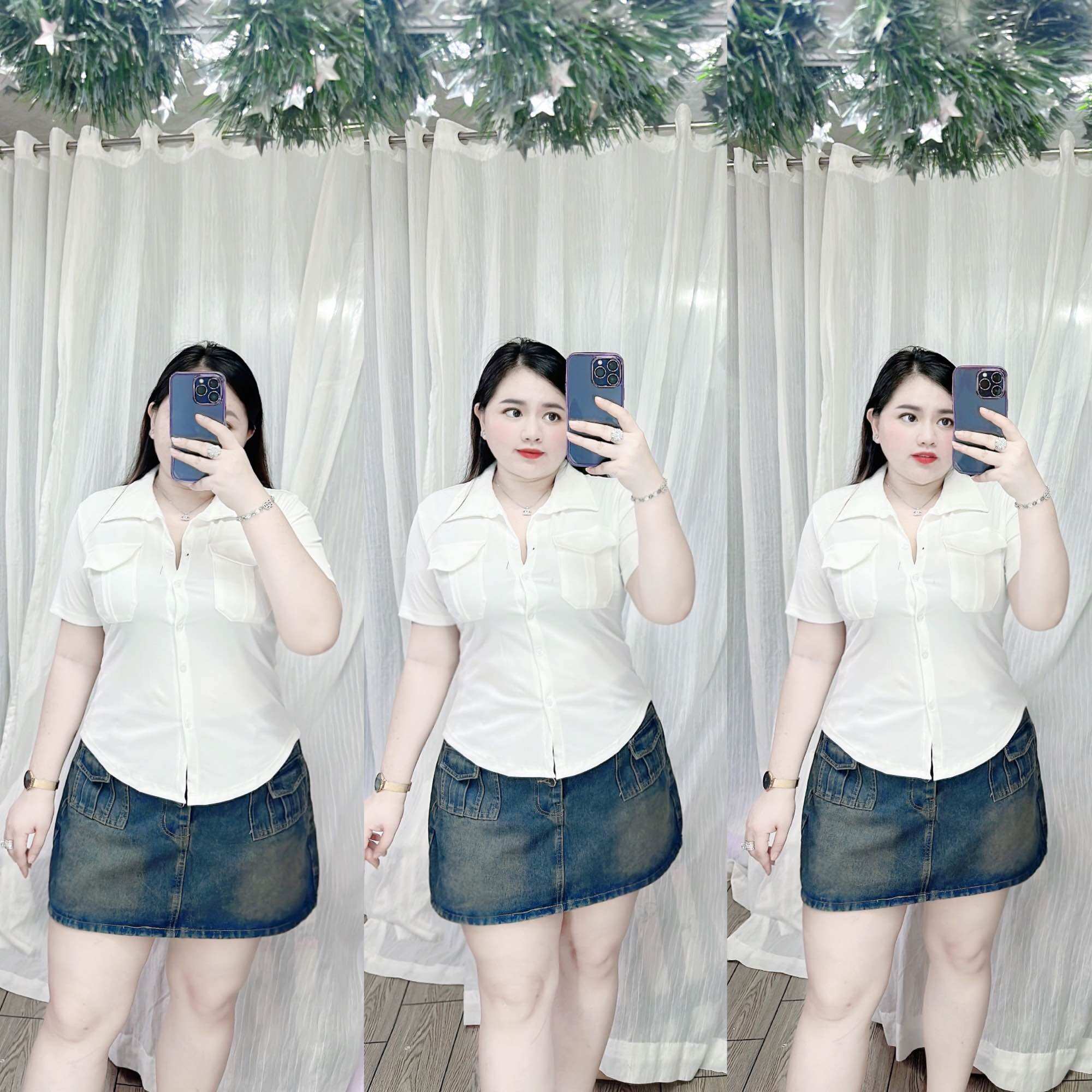 [Bigsize 60-90kg] Áo sơ mi tăm lạnh tay ngắn