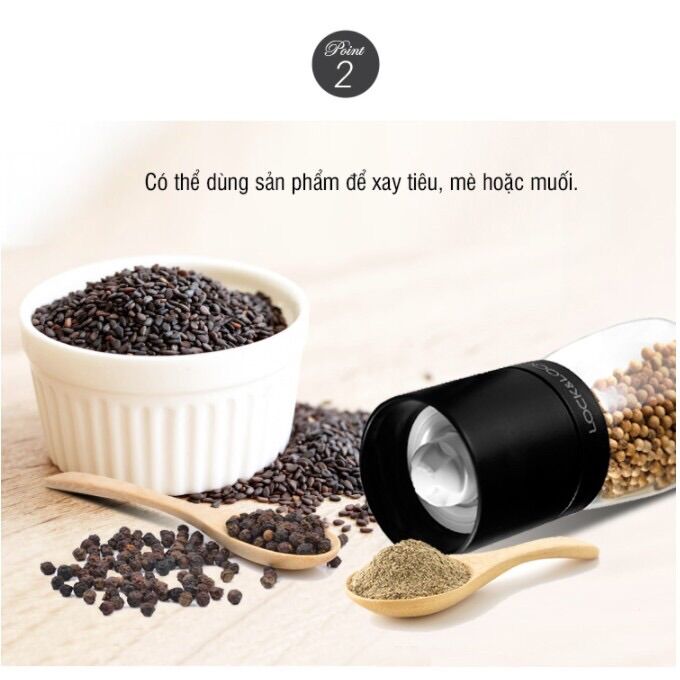 Hủ Xay Tiêu Thủy Tinh Lock&Lock CKO115S2 - 140ml
