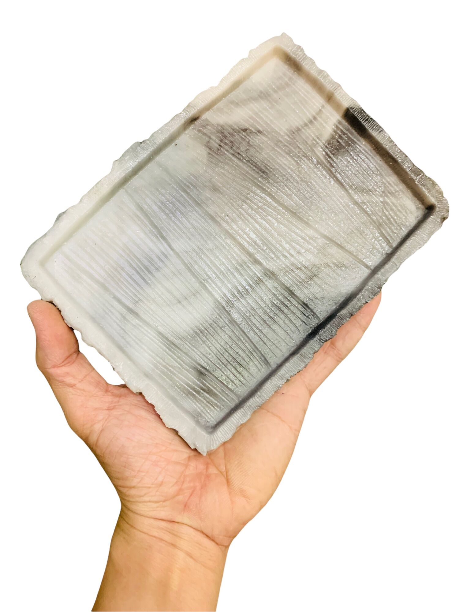 Dĩa ăn chữ nhật giả đá cho bò sát (13x17x1)cm