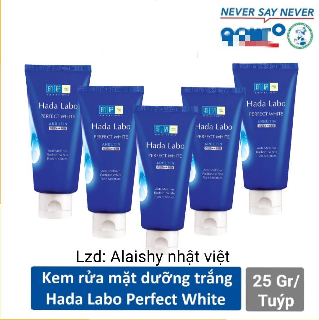 COMBO 5 - SỮA RỬA MẶT HADALABO DƯỠNG TRẮNG DA - sữa rửa mặt dưỡng trắng da Hada labo - DATE CẮT