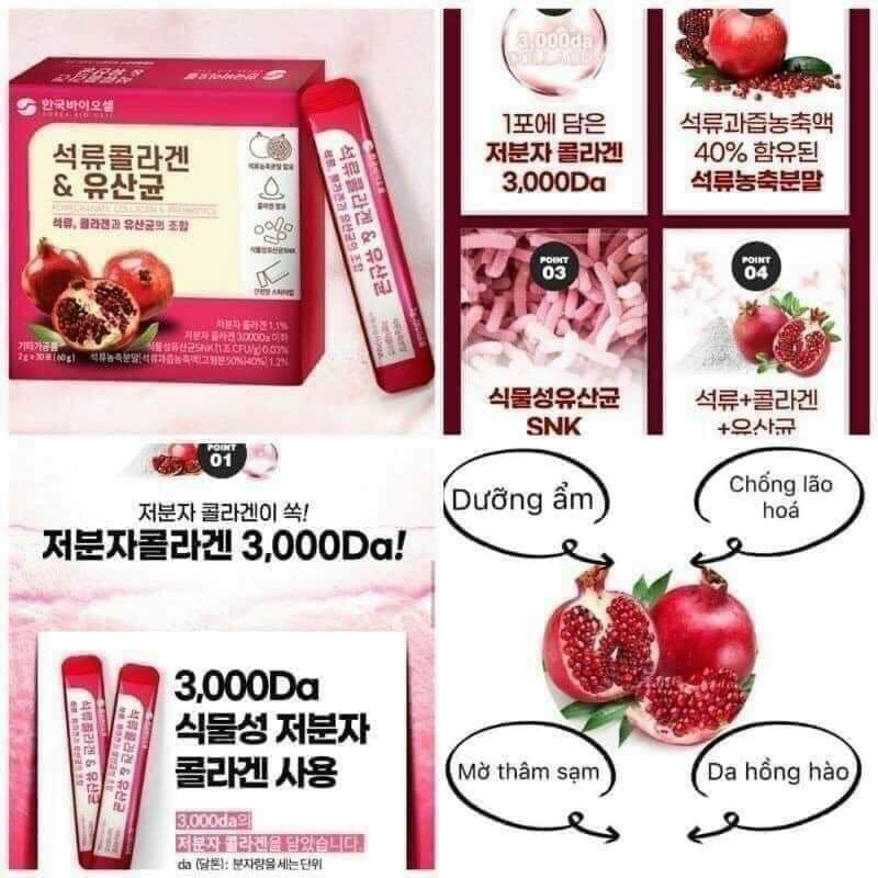Collagen Lựu Hàn Quốc 2g x 30 gói