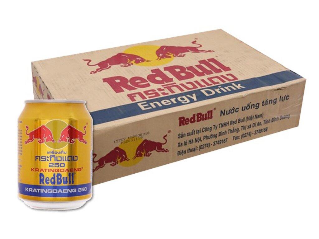 Thùng 24 lon nước tăng lực red bull