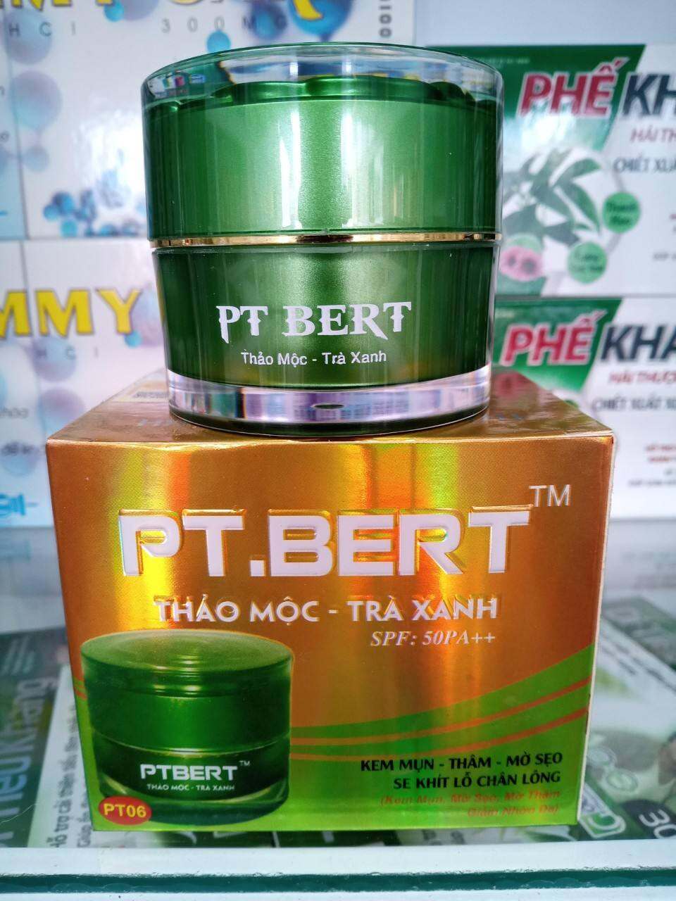 kem mụn, thâm mờ sẹo, pt bert thảo mộc trà xanh