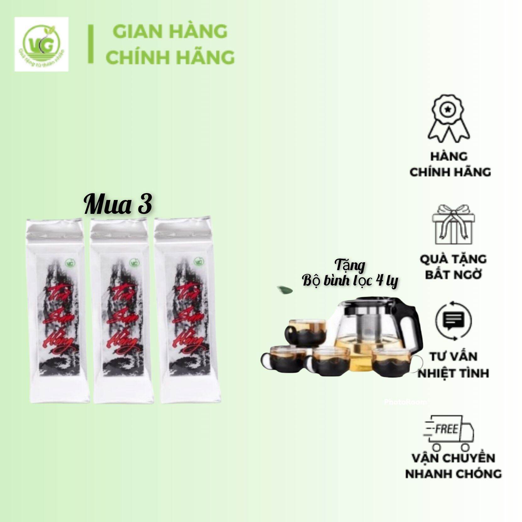 Trà sam Hồng combo 3 gói tặng bình lọc