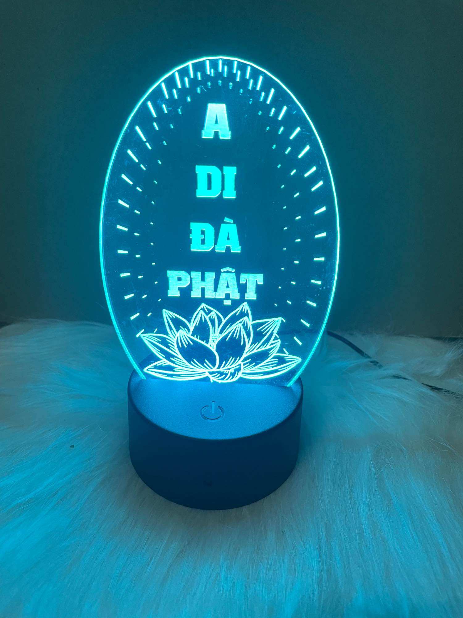 Đèn led 3d 16 màu đèn led khắc chữ A Di Đà Phật
