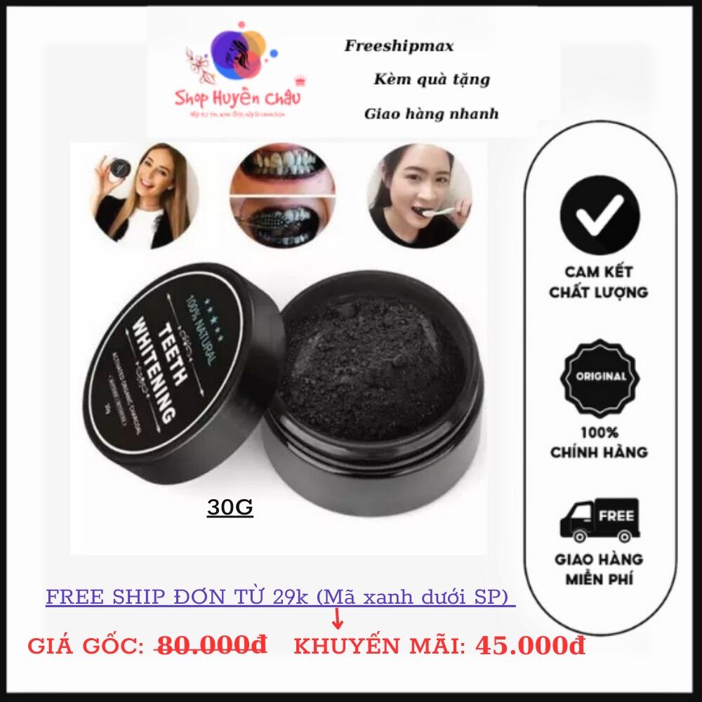 Bột Than Tre Tẩy Trắng Răng Teeth Whitening Hộp 30g