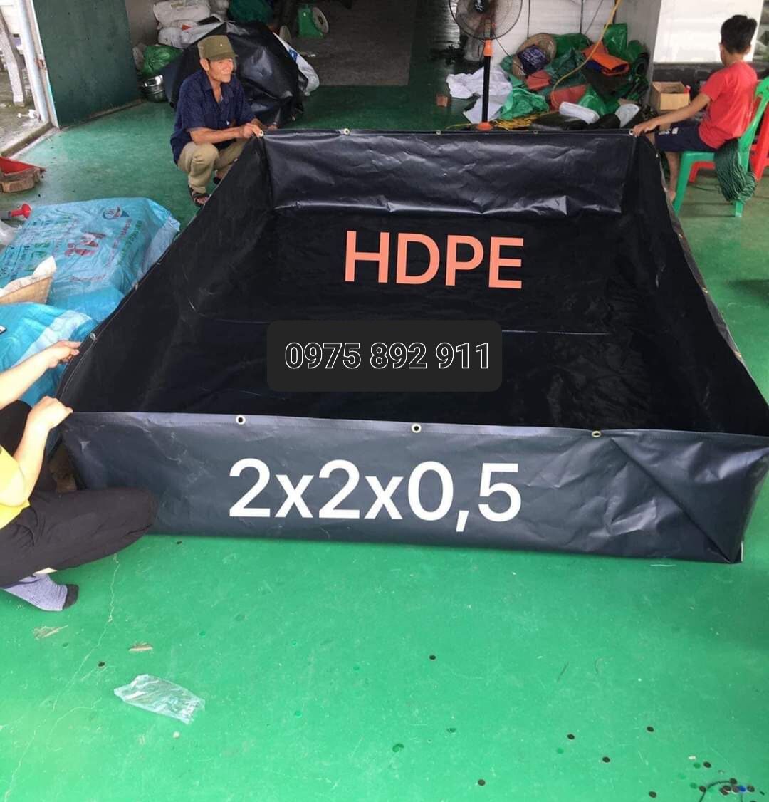 Bể bạt nuôi ốc ếch cá lươn 2x2x0,5 loại hdpe 5 dem