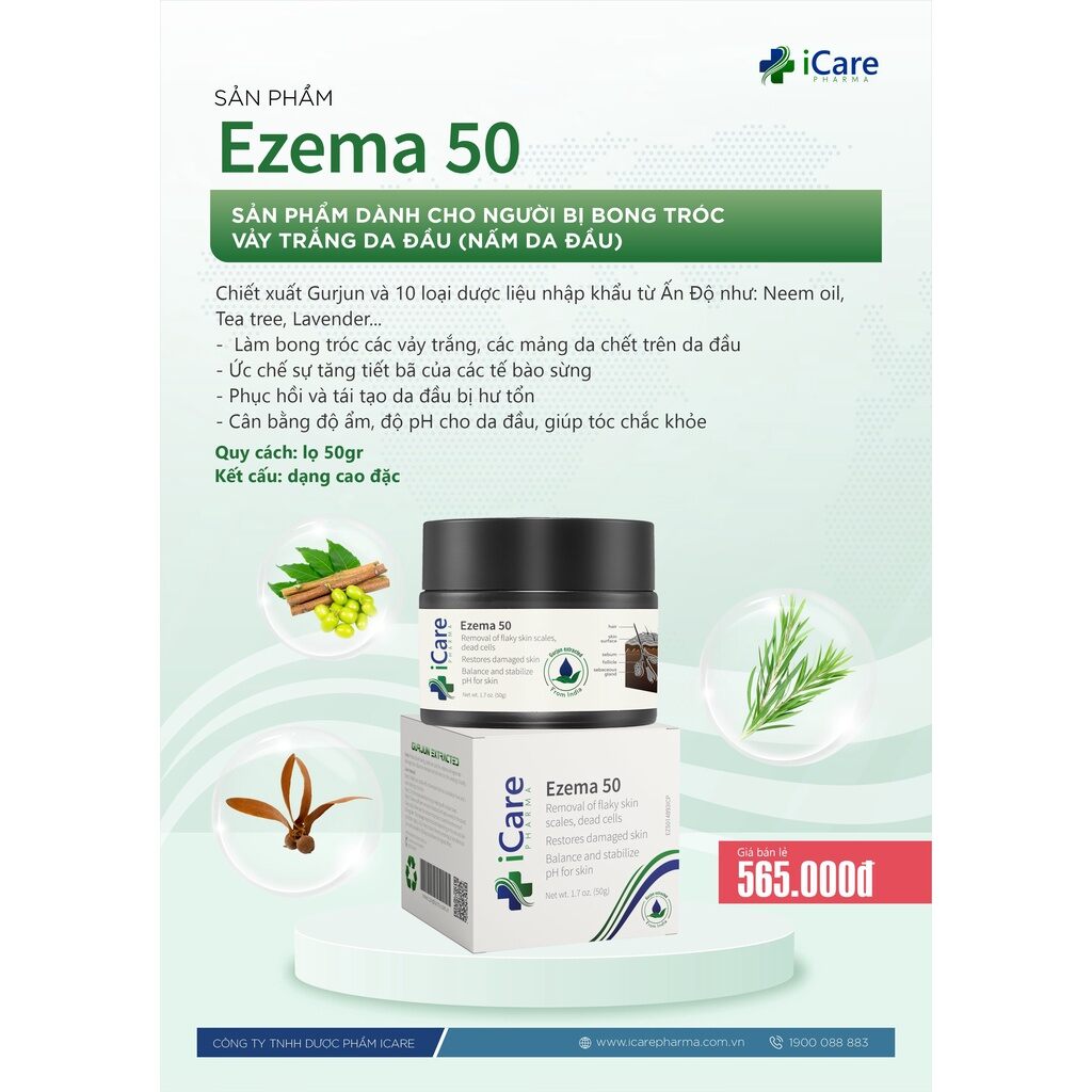 Ezema 50 icare kem bôi từ dược liệu Ấn Độ